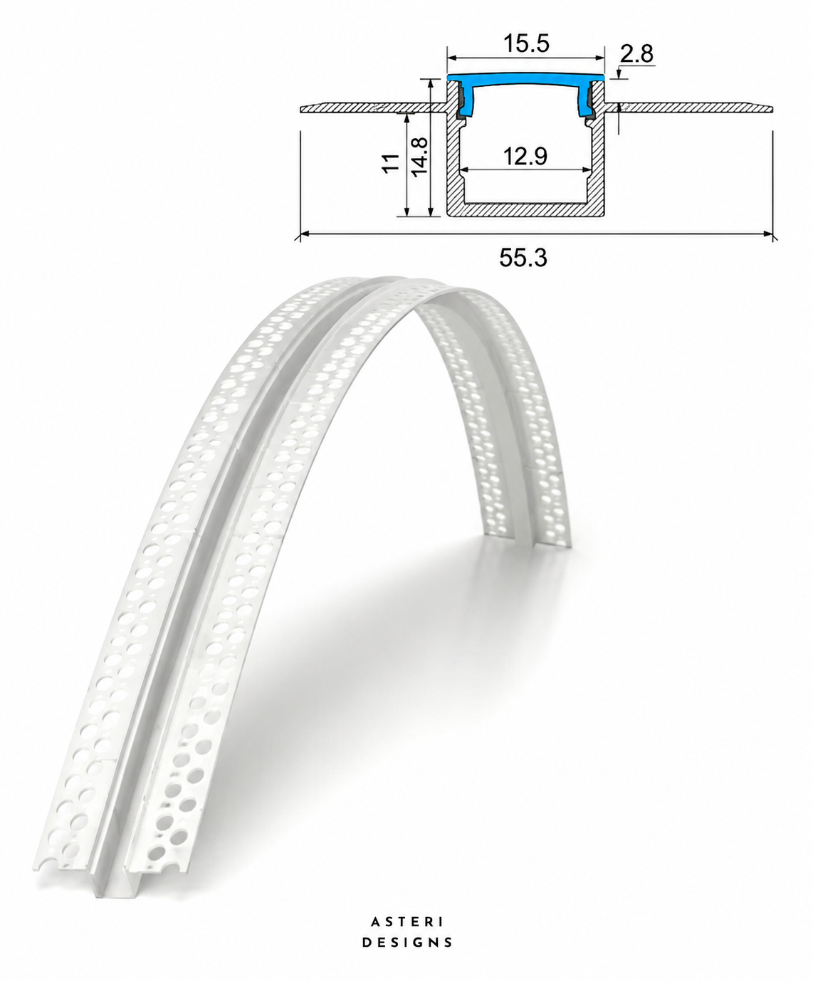 Flexible Plaster-In LED Profile for Curved Ceilings & Walls