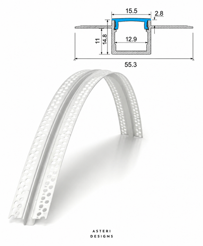 Flexible Plaster-In LED Profile for Curved Ceilings & Walls