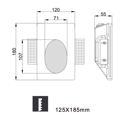 Fira Recessed Trimless Recessed Plaster Wall light