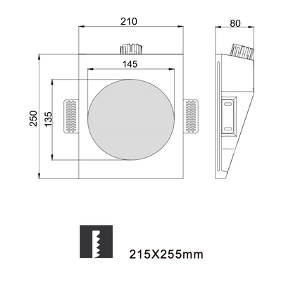 Fira Mega   Recessed Trimless Plaster Wall Light