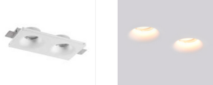 Aristea Double Trimless Recessed Plaster downlight