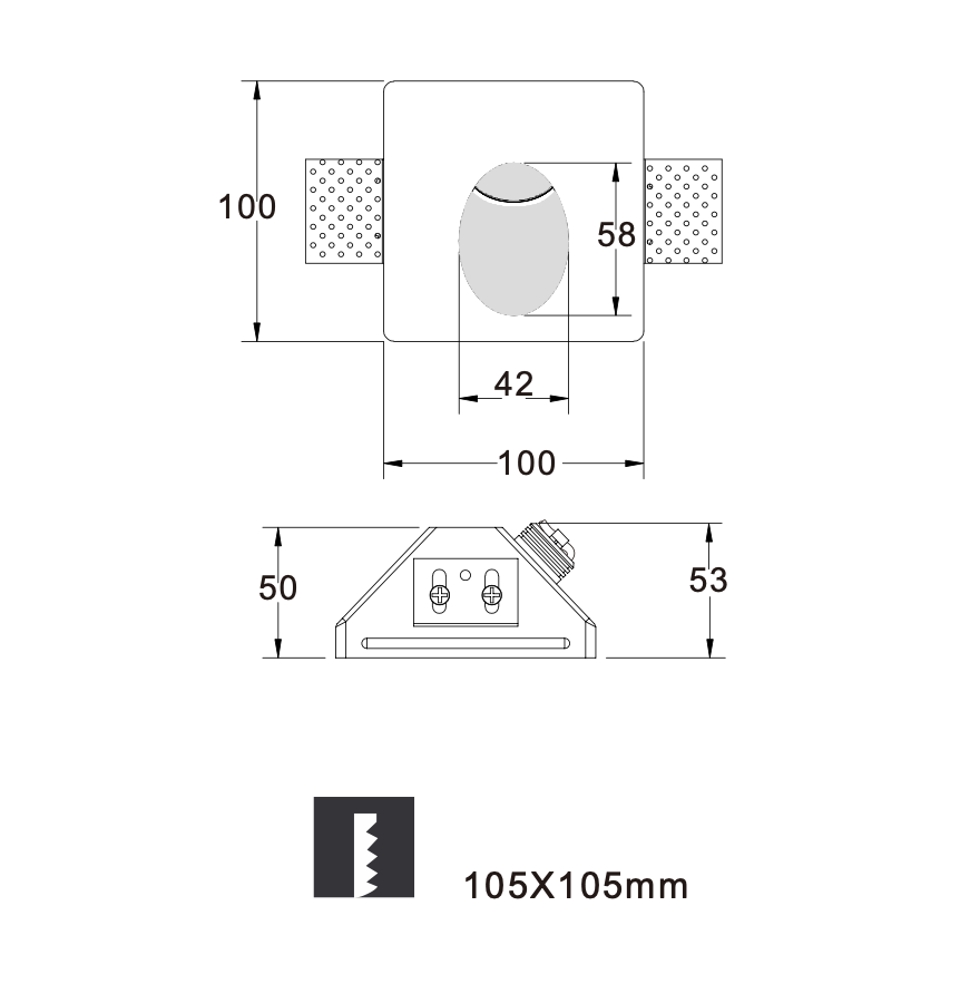 Fira Mini Recessed Trimless Plaster Wall light