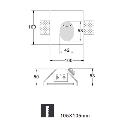 Fira Mini Recessed Trimless Plaster Wall light