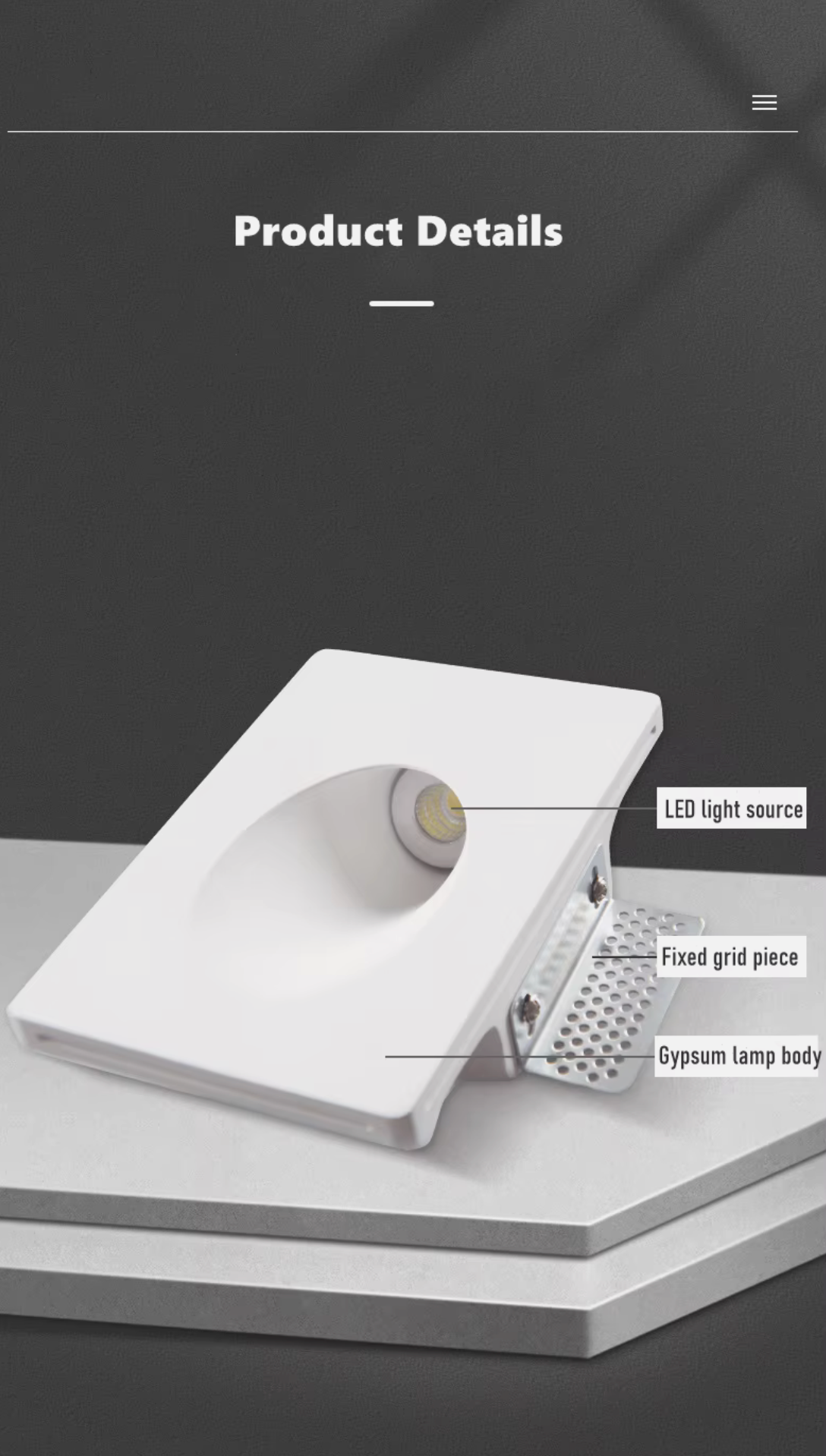 Fira Mini Recessed Trimless Plaster Wall light